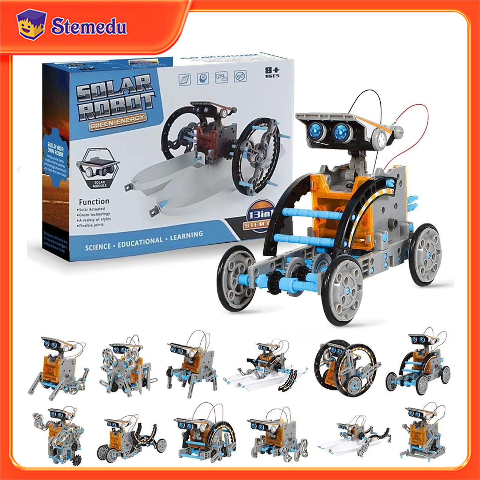 Diy Kit Elektronik - 13 in 1 Solar Powered Robot