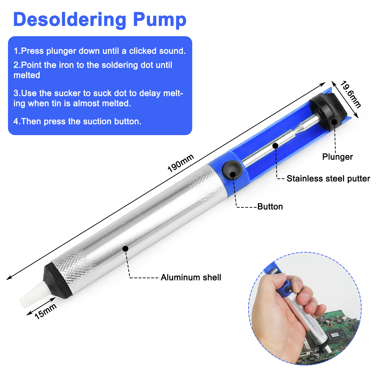 NEWACALOX Vacuum Desoldering P - огляд і ціна Desoldering Pump Solder