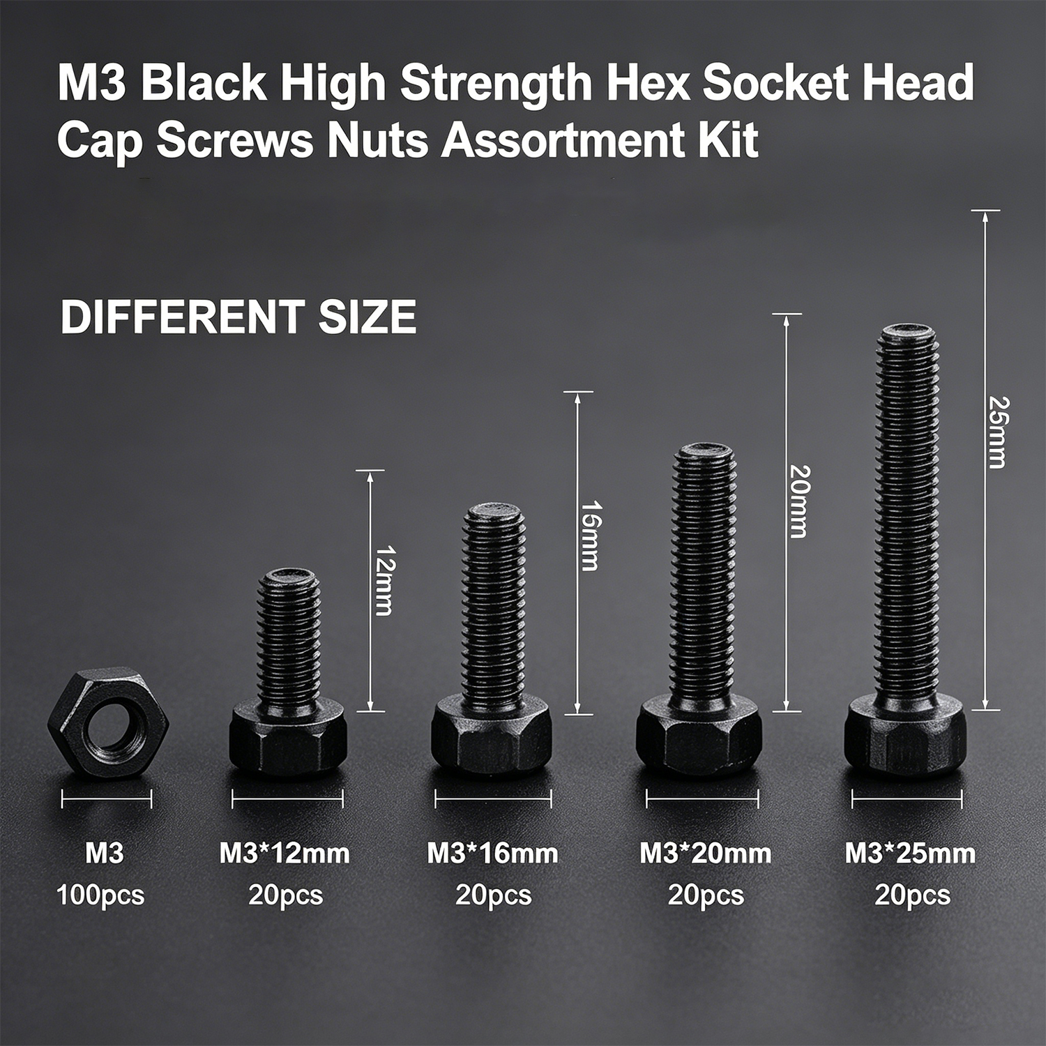 M3 Black Hex Socket Head Cap S - огляд і ціна Diy Electronics Com