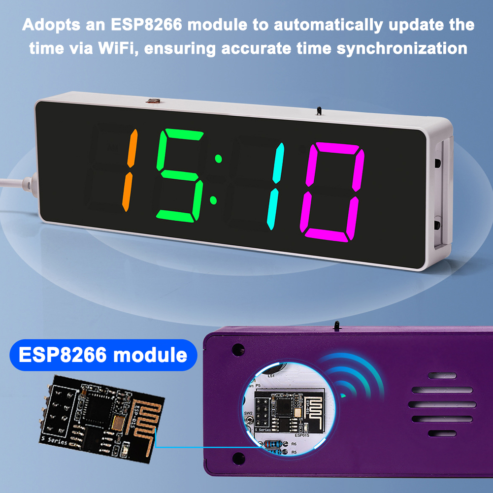 ESP8266 IoT Colorful WiFi Cloc - огляд і ціна Diy Electronics Com