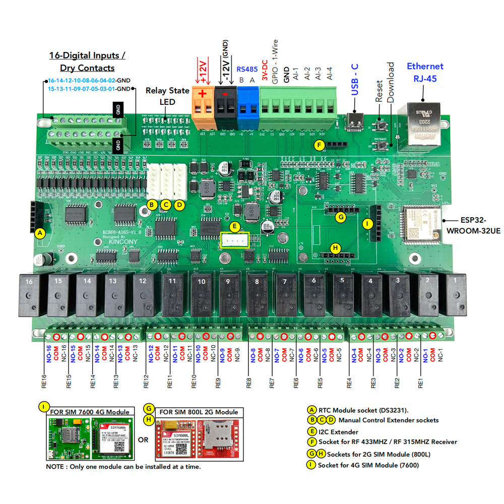KC868-A16S 16CH ESP32 Relay Bo - огляд і ціна Rtc Module Ds3231