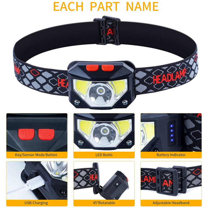 8 Modes LED Headlight Handfres - огляд і ціна Ldr Light Sensor