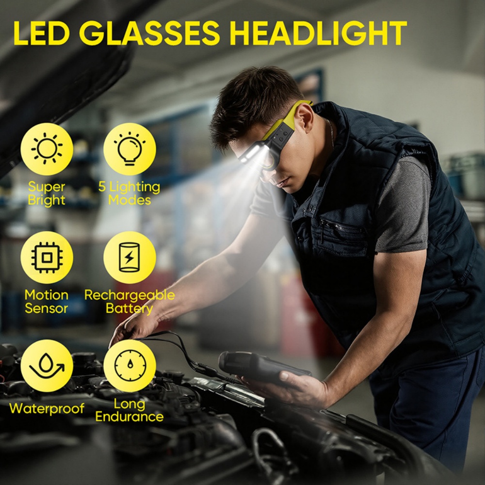 LED Headlamp Glasses Rechargea - огляд і ціна Ldr Light Sensor