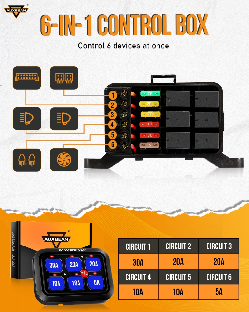 AUXBEAM 720W Universal Switch  - огляд і ціна Diy Boat Electronics