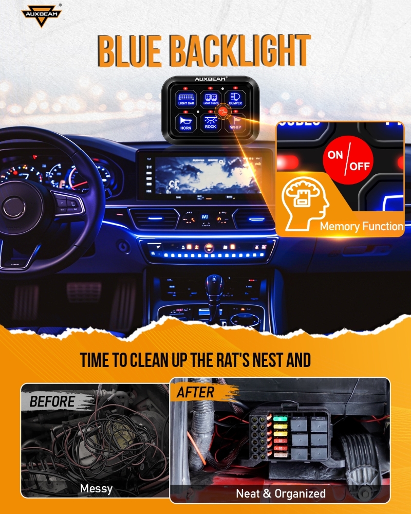AUXBEAM 720W Universal Switch  - огляд і ціна Diy Boat Electronics